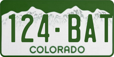 CO license plate 124BAT