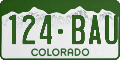 CO license plate 124BAU