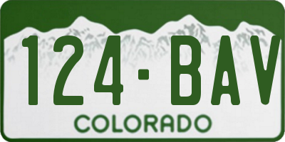 CO license plate 124BAV
