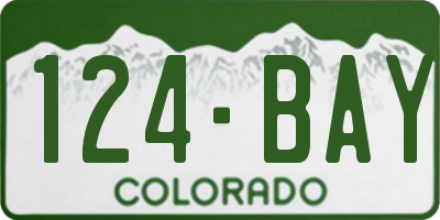 CO license plate 124BAY