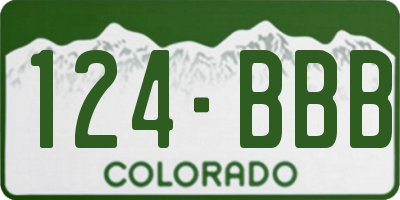 CO license plate 124BBB