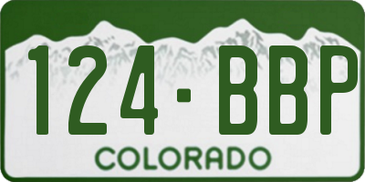 CO license plate 124BBP