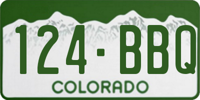 CO license plate 124BBQ