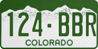 CO license plate 124BBR