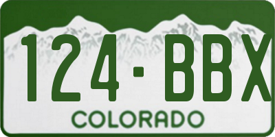 CO license plate 124BBX