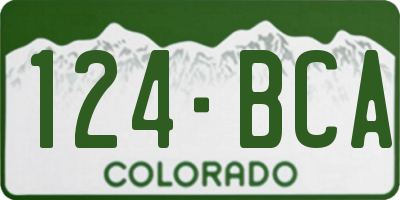 CO license plate 124BCA