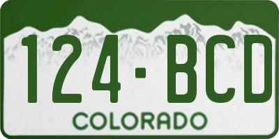 CO license plate 124BCD