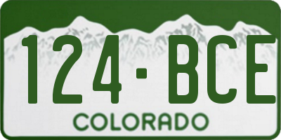 CO license plate 124BCE