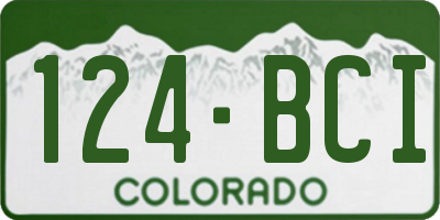 CO license plate 124BCI