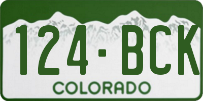 CO license plate 124BCK