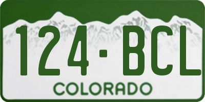 CO license plate 124BCL