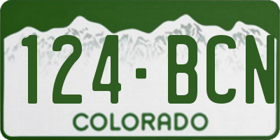 CO license plate 124BCN