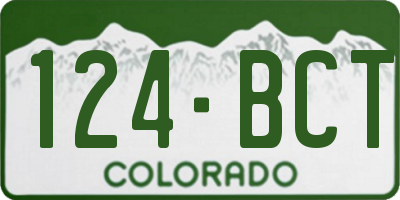 CO license plate 124BCT
