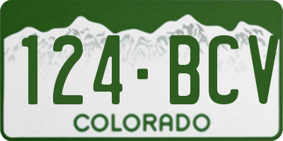 CO license plate 124BCV
