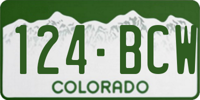 CO license plate 124BCW
