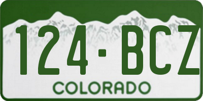 CO license plate 124BCZ