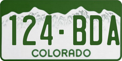 CO license plate 124BDA