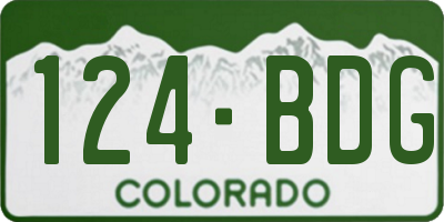 CO license plate 124BDG
