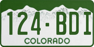 CO license plate 124BDI