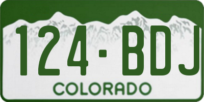 CO license plate 124BDJ