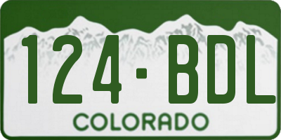 CO license plate 124BDL