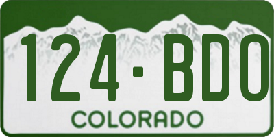 CO license plate 124BDO