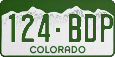CO license plate 124BDP