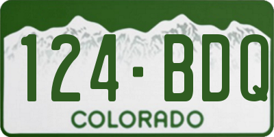 CO license plate 124BDQ