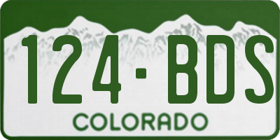 CO license plate 124BDS