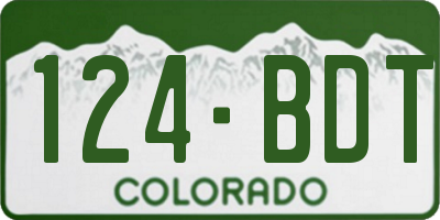 CO license plate 124BDT