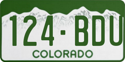 CO license plate 124BDU