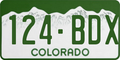 CO license plate 124BDX