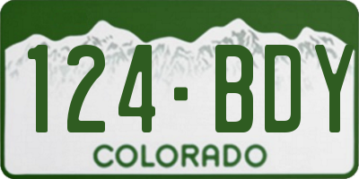 CO license plate 124BDY