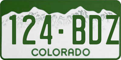 CO license plate 124BDZ