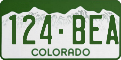 CO license plate 124BEA