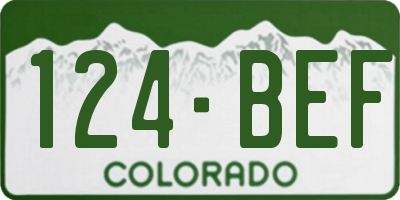 CO license plate 124BEF