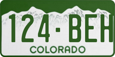 CO license plate 124BEH