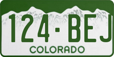 CO license plate 124BEJ