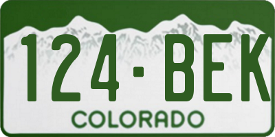 CO license plate 124BEK