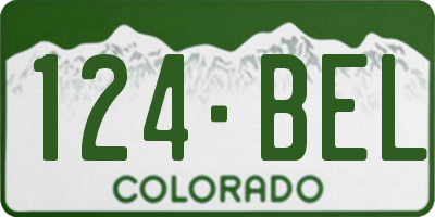 CO license plate 124BEL