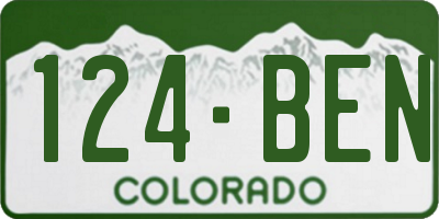 CO license plate 124BEN