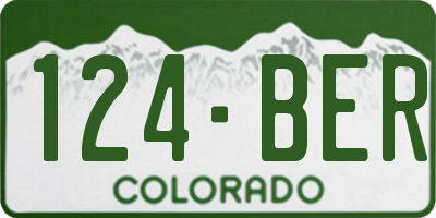 CO license plate 124BER