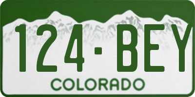 CO license plate 124BEY