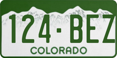 CO license plate 124BEZ