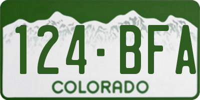 CO license plate 124BFA