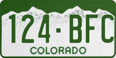 CO license plate 124BFC