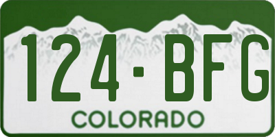 CO license plate 124BFG