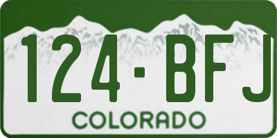 CO license plate 124BFJ