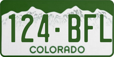 CO license plate 124BFL