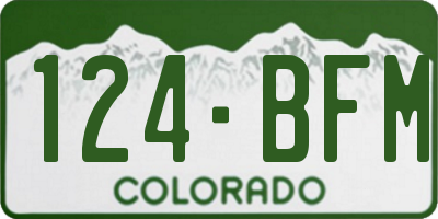 CO license plate 124BFM
